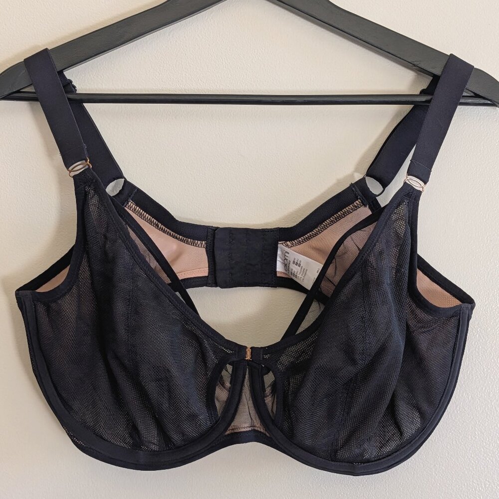 Elomi Kintai Sheer Plunge Bra, Black | 36I (US)